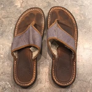 UGG linen sandal. Blue & brown. Size 39.
